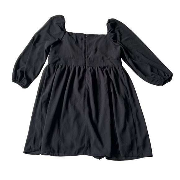 Shein Curve Black Off-Shoulder Dress 2XL Baby Doll Lined Witchy Plus Size - Picture 7 of 7